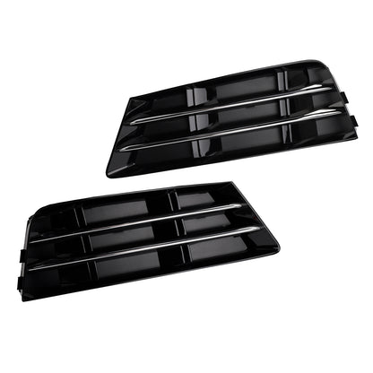 2PCS Front Fog Light Grille Lower Bumper Grill Fit AUDI A4 B9 2016-2018