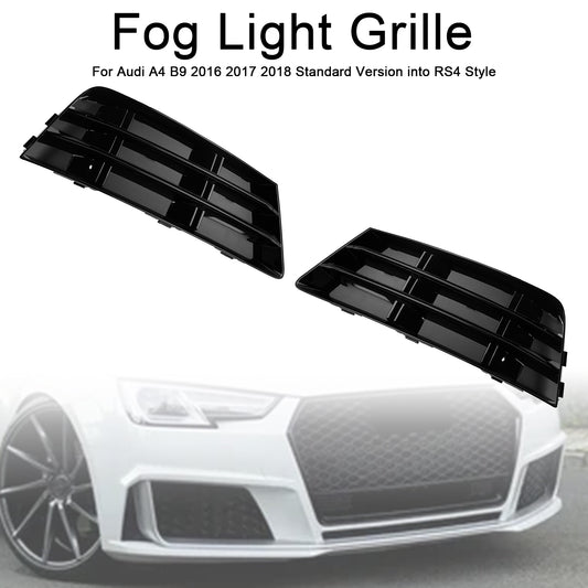 2PCS Front Fog Light Grill Lower Bumper Grille Fit AUDI A4 B9 2016-2018