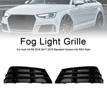 2PCS Front Fog Light Grill Lower Bumper Grille Fit AUDI A4 B9 2016-2018