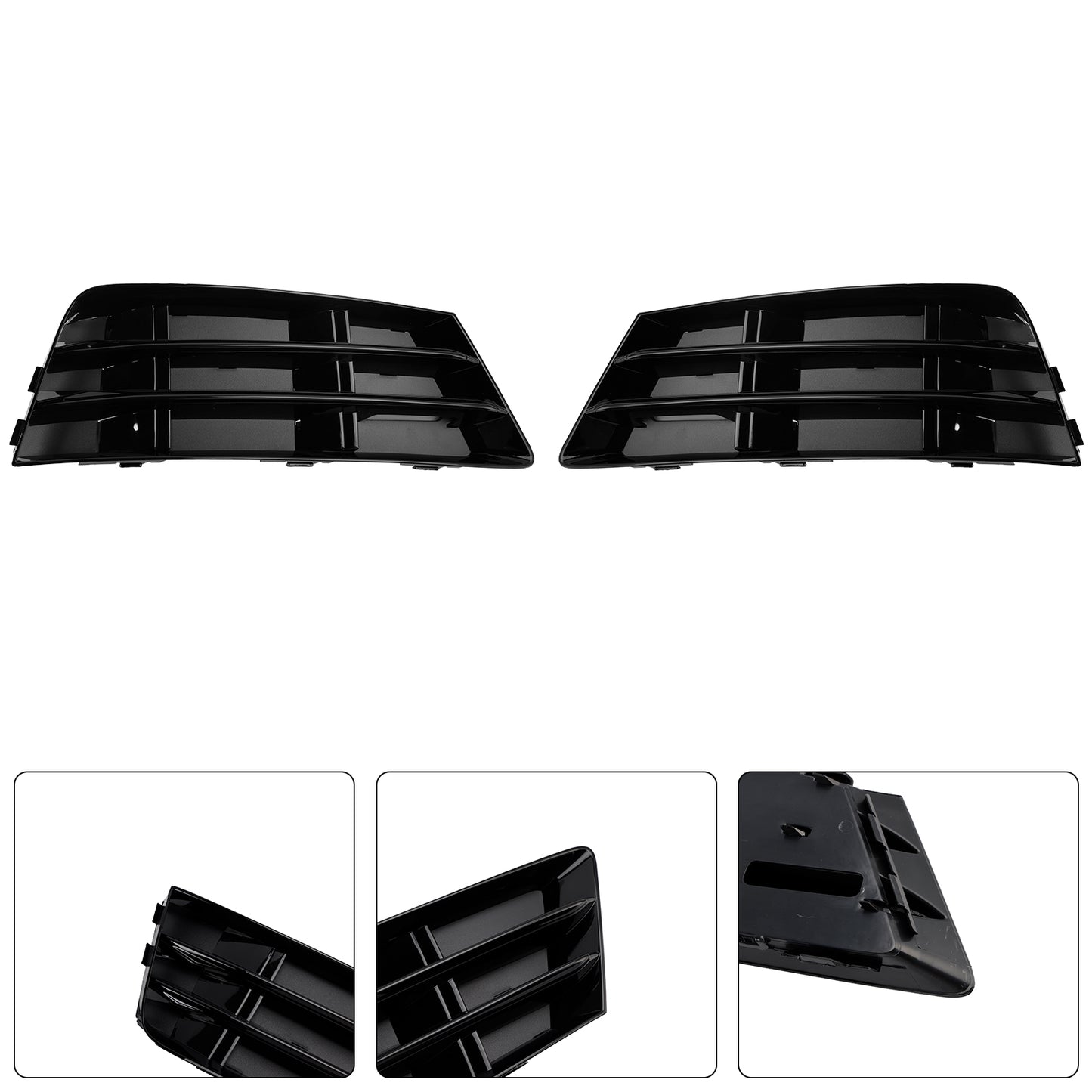 2PCS Front Fog Light Grill Lower Bumper Grille Fit AUDI A4 B9 2016-2018