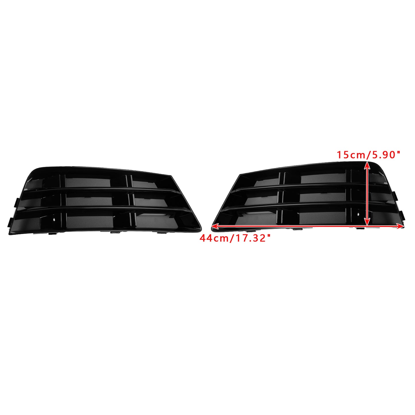 2PCS Front Fog Light Grill Lower Bumper Grille Fit AUDI A4 B9 2016-2018