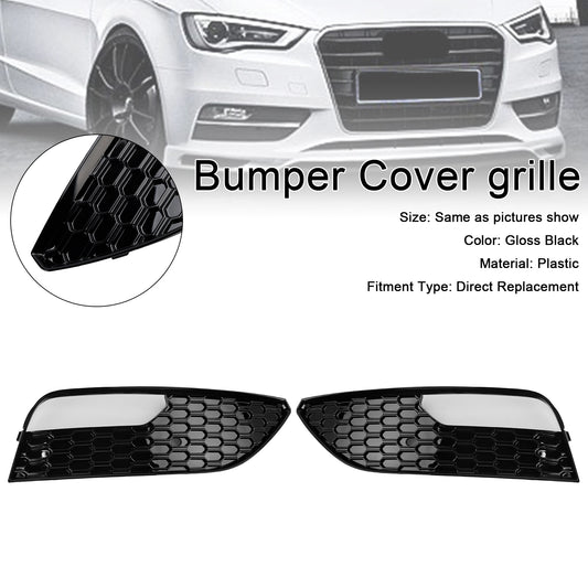 2PCS Front Bumper Fog Light Cover Grille Grill Fit Audi A3 2012-2016