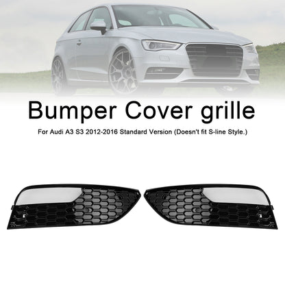 2PCS Front Bumper Fog Light Cover Grille Grill Fit Audi A3 2012-2016