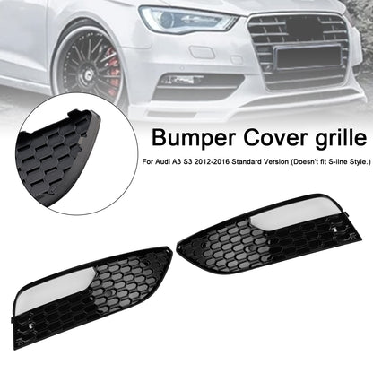 2PCS Front Bumper Fog Light Cover Grille Grill Fit Audi A3 2012-2016