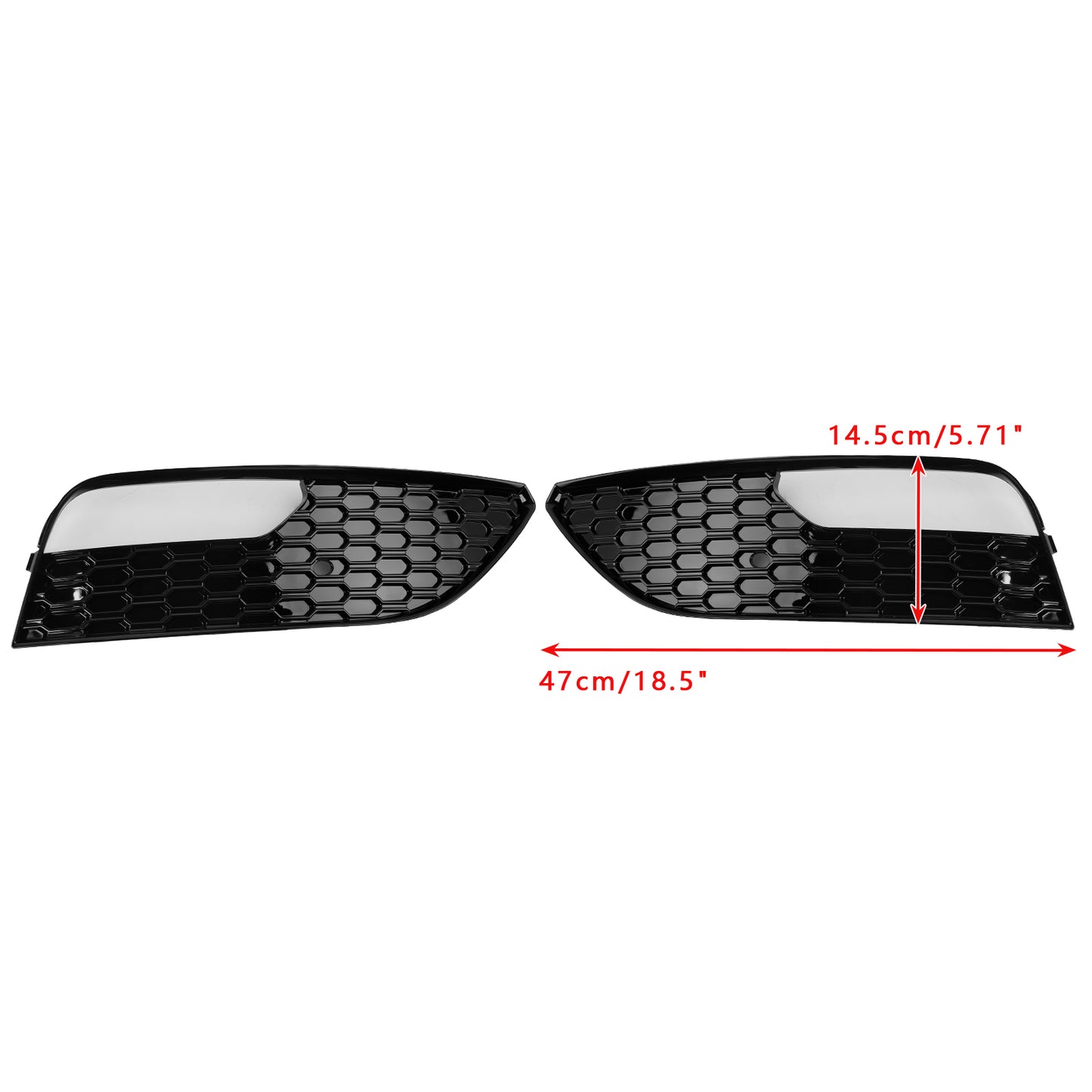 2PCS Front Bumper Fog Light Cover Grille Grill Fit Audi A3 2012-2016