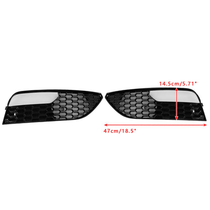 2PCS Front Bumper Fog Light Cover Grille Grill Fit Audi A3 2012-2016