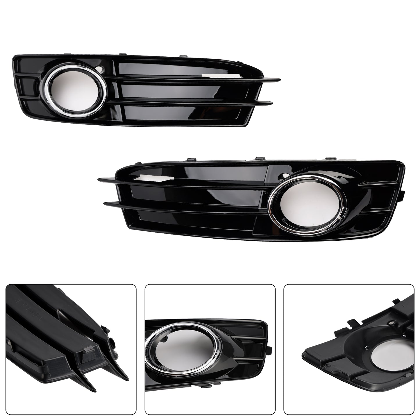 Front Lower Bumper Grille Fog Light Cover Fit Audi A3 S-Line S3 2009-2012
