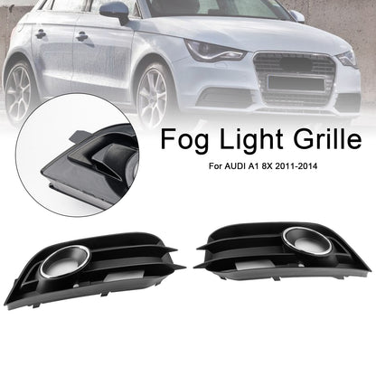 2PCS Fog Light Grille Front Bumper Grill Cover Fit Audi A1 8X 2011-2014