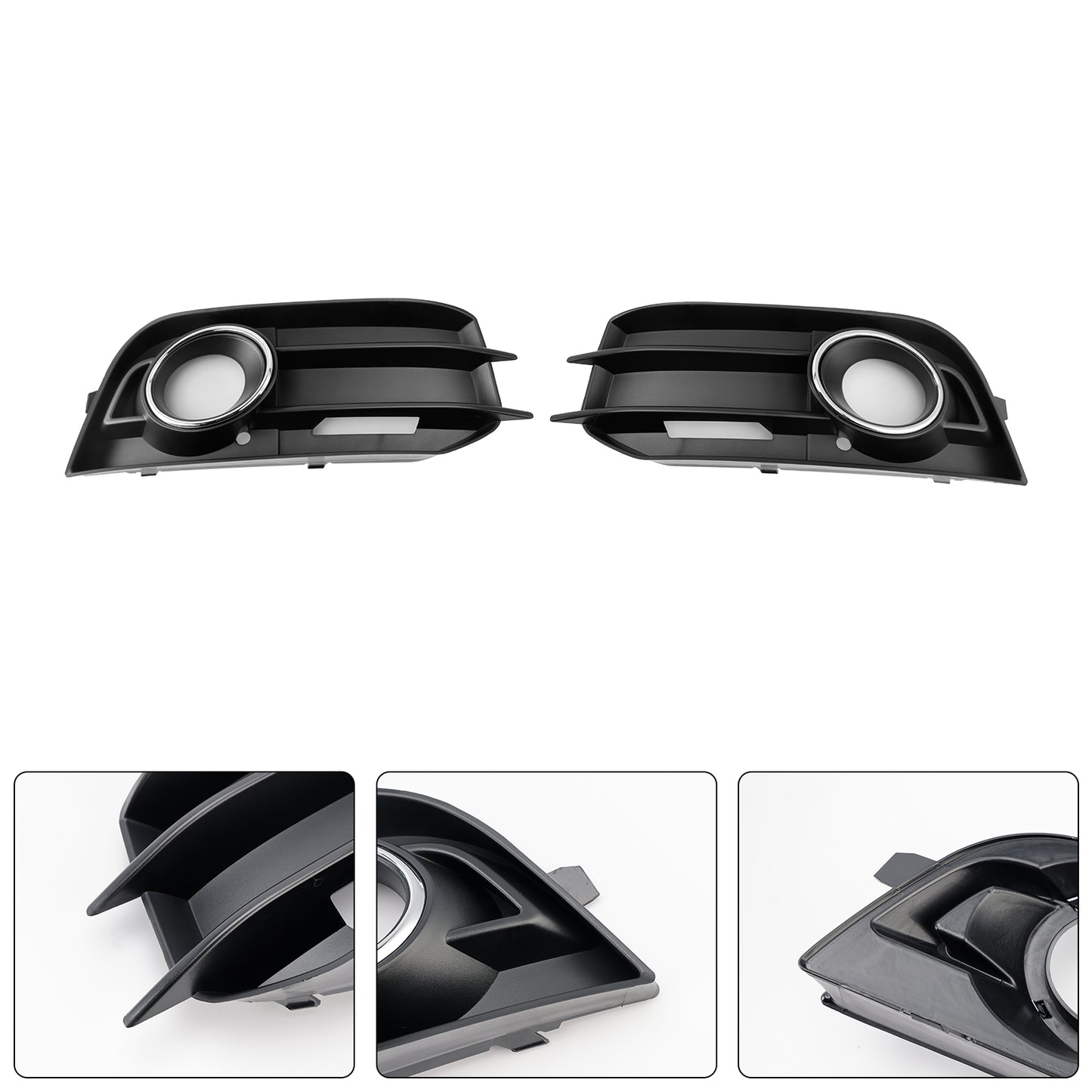 2PCS Fog Light Grille Front Bumper Grill Cover Fit Audi A1 8X 2011-2014