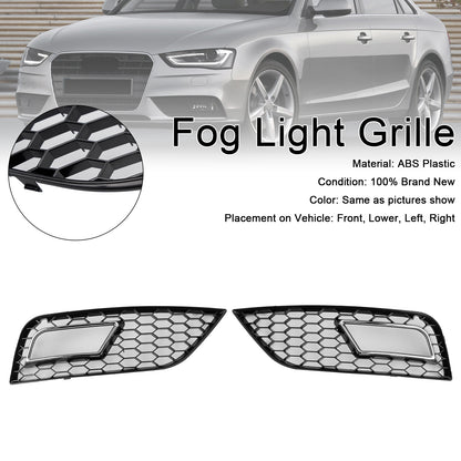 Honeycomb Style Fog Light Cover Fit Audi A4 B8.5 2013-2015 Standard Bumper