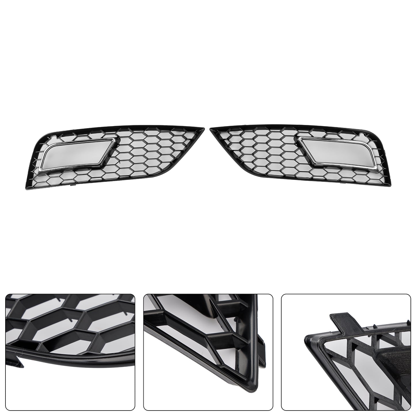 Honeycomb Style Fog Light Cover Fit Audi A4 B8.5 2013-2015 Standard Bumper