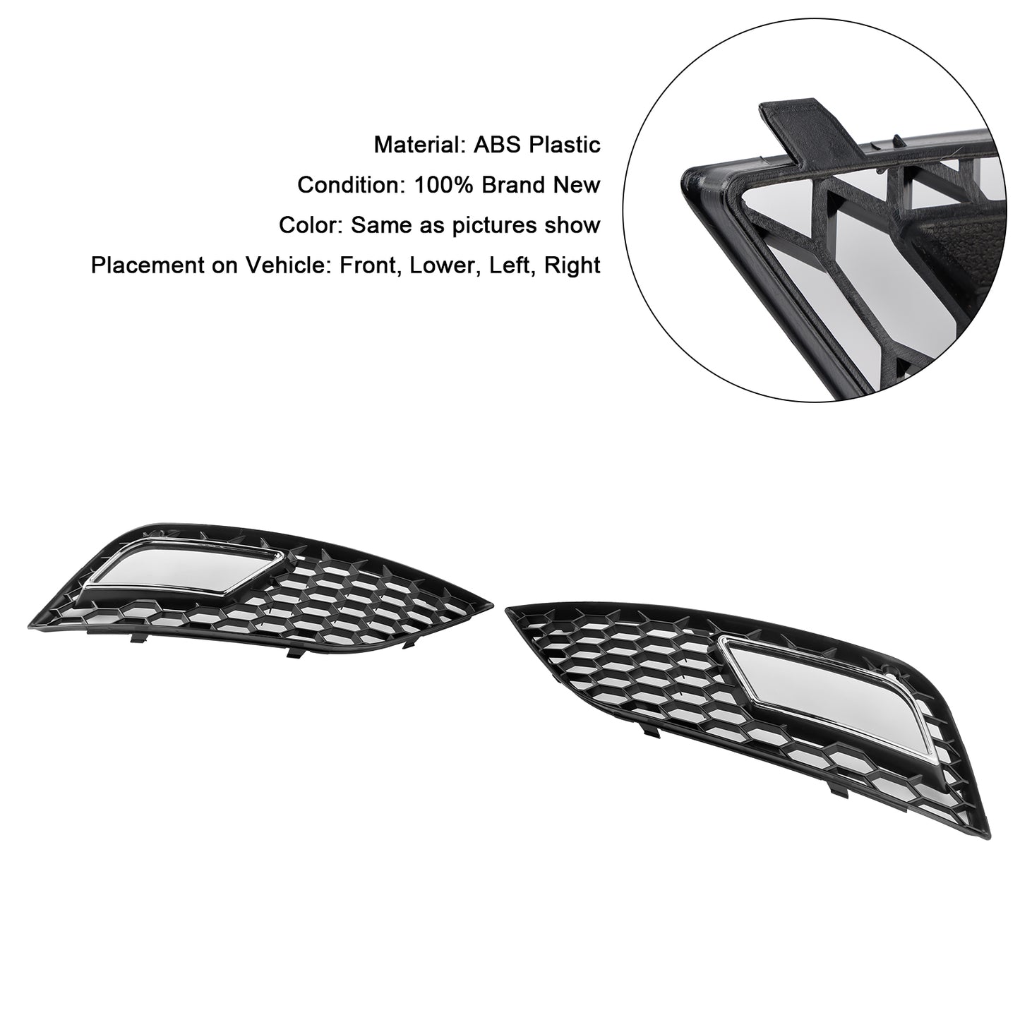 Honeycomb Style Fog Light Cover Fit Audi A4 B8.5 2013-2015 Standard Bumper