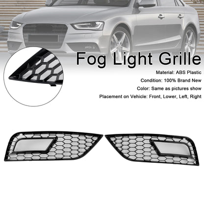 Black Honeycomb Fog Light Cover Fit Audi A4 B8.5 2013-2015 Standard Bumper