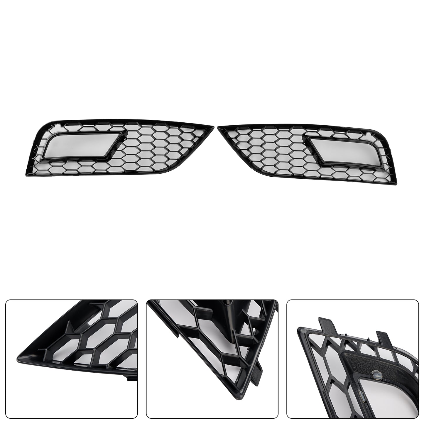 Black Honeycomb Fog Light Cover Fit Audi A4 B8.5 2013-2015 Standard Bumper