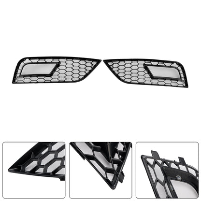 Black Honeycomb Fog Light Cover Fit Audi A4 B8.5 2013-2015 Standard Bumper