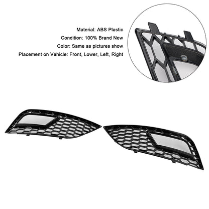 Black Honeycomb Fog Light Cover Fit Audi A4 B8.5 2013-2015 Standard Bumper