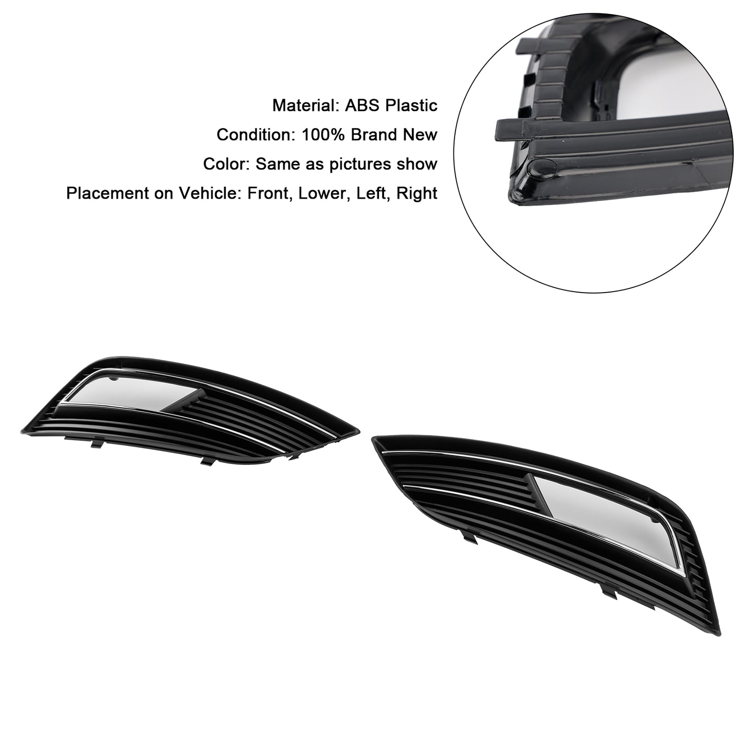 S4 Style Fog Light Cover Grille Fit Audi A4 B8.5 2013-2015 Standard Bumper