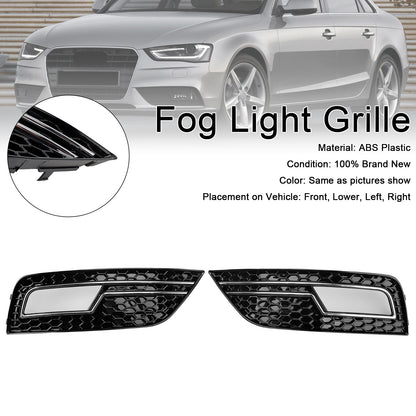 Chrome Fog Light Cover Grille Fit Audi A4 B8.5 2013-2015 Standard Bumper