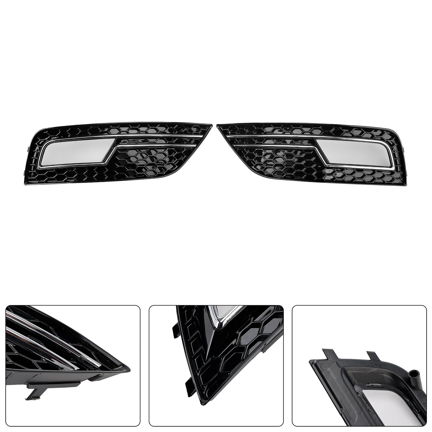 Chrome Fog Light Cover Grille Fit Audi A4 B8.5 2013-2015 Standard Bumper