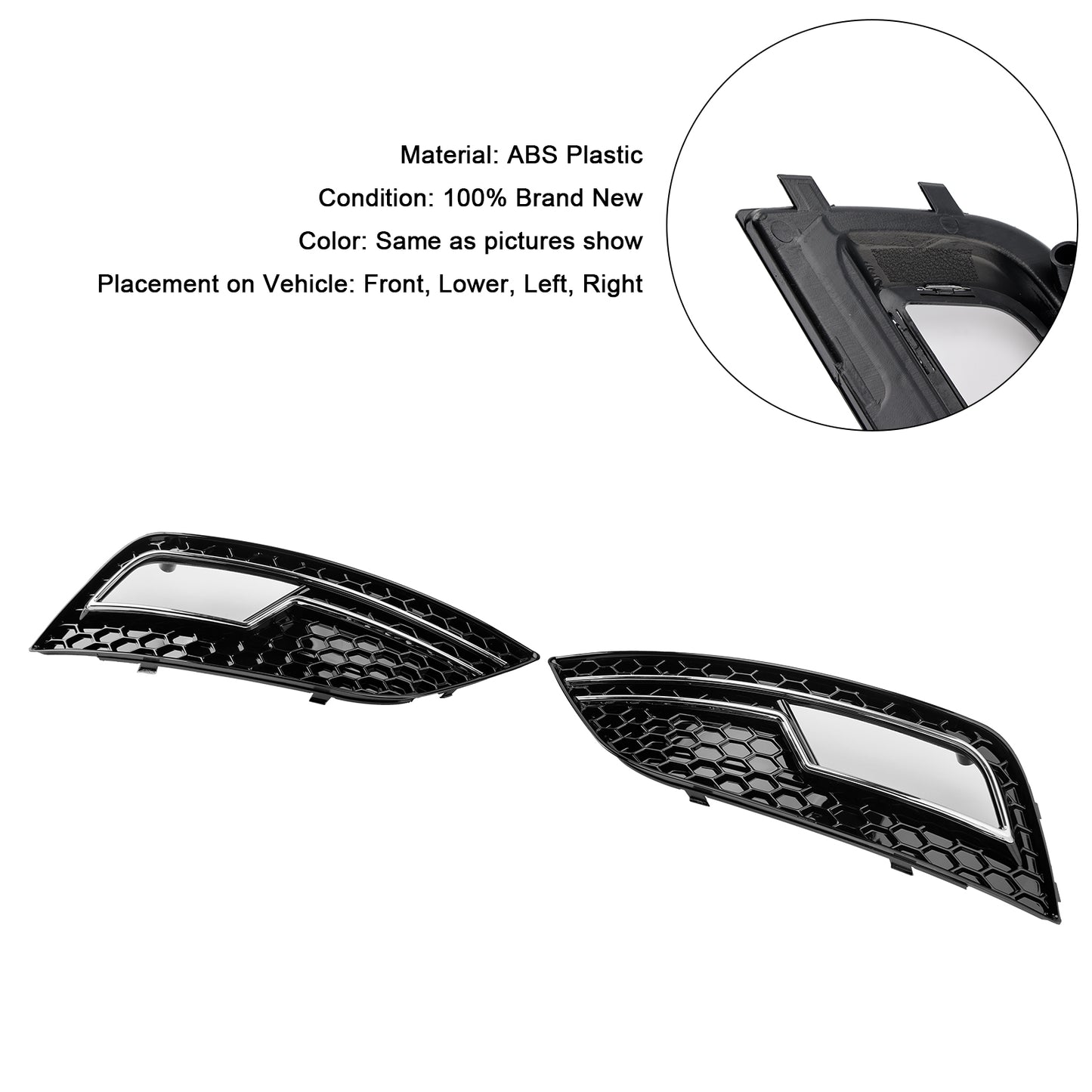 Chrome Fog Light Cover Grille Fit Audi A4 B8.5 2013-2015 Standard Bumper