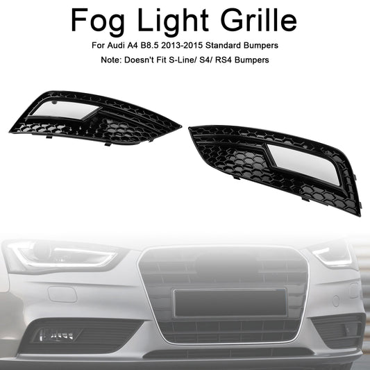 Black Fog Light Cover Grille Fit Audi A4 B8.5 2013-2015 Standard Bumper