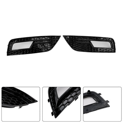 Black Fog Light Cover Grille Fit Audi A4 B8.5 2013-2015 Standard Bumper