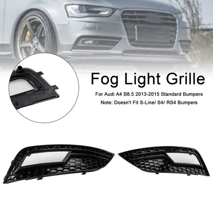 Black Fog Light Cover Grille Fit Audi A4 B8.5 2013-2015 Standard Bumper