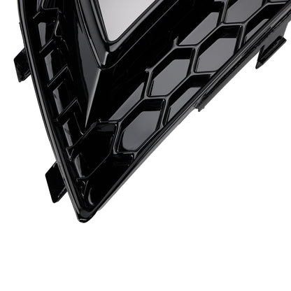 Black Fog Light Cover Grille Fit Audi A4 B8.5 2013-2015 Standard Bumper