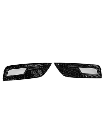 Black Fog Light Cover Grille Fit Audi A4 B8.5 2013-2015 Standard Bumper