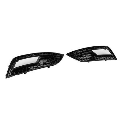 Black Fog Light Cover Grille Fit Audi A4 B8.5 2013-2015 Standard Bumper