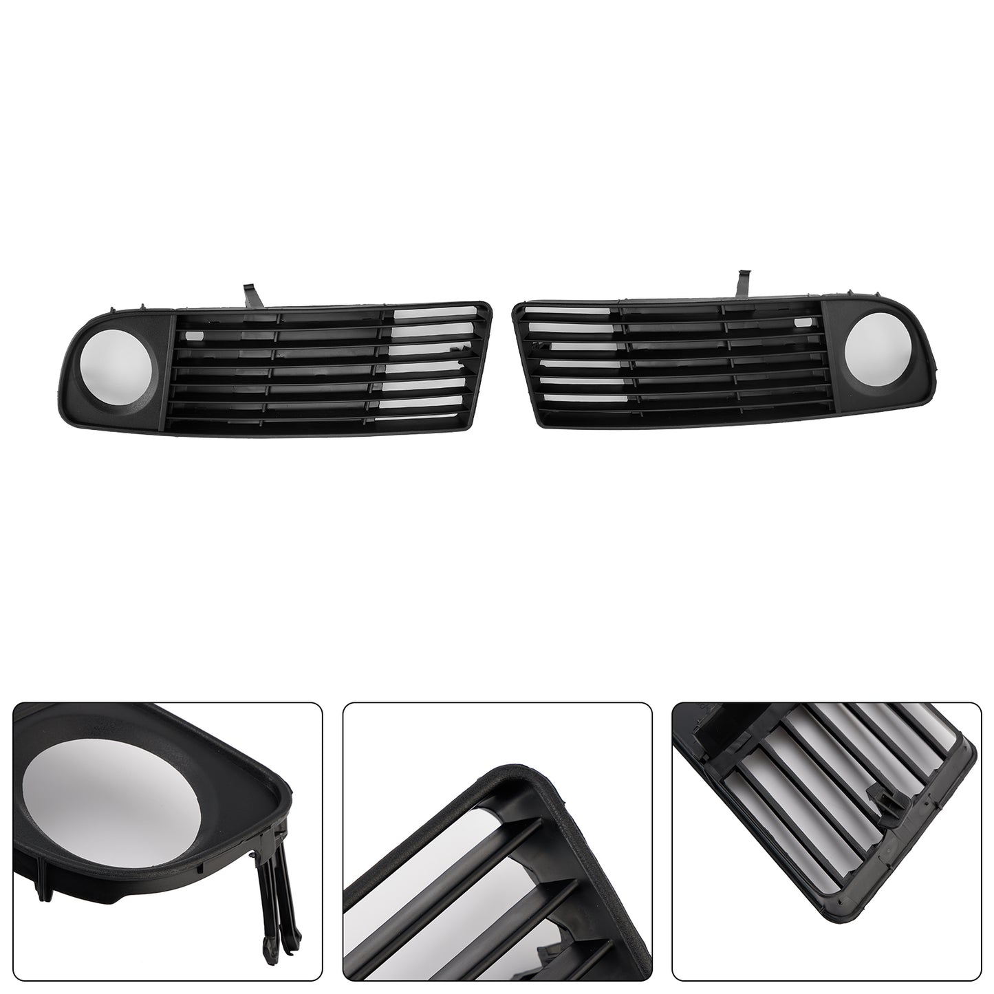 2PCS Front Lower Bumper Fog Light Cover Grille Fit Audi A6 C5 1998-2001