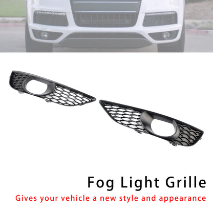 2PCS Front Bumper Fog Light Grill Lamp Cover Fit Audi Q7 Sportback 2010-2015