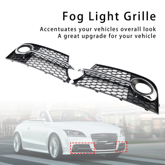 Chrome Front Bumper Fog Light Grille Fit Audi TT MK2 S-Line TTS 2011-14