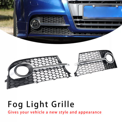 Chrome Front Bumper Fog Light Grille Fit Audi TT MK2 S-Line TTS 2011-14