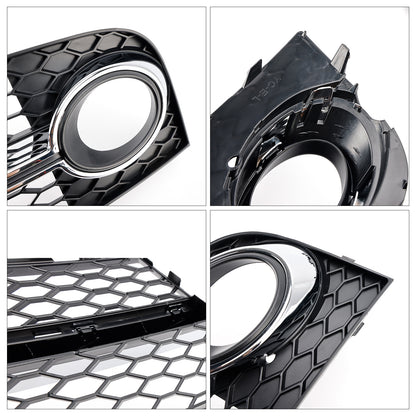Chrome Front Bumper Fog Light Grille Fit Audi TT MK2 S-Line TTS 2011-14