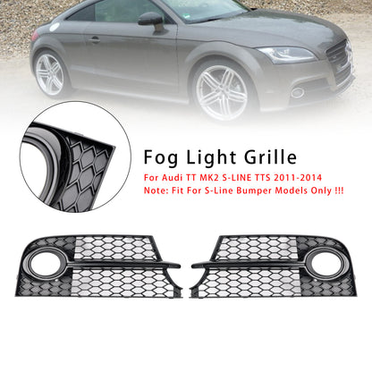 Honeycomb Front Bumper Fog Light Grille Fit Audi TT MK2 S-Line TTS 2011-14