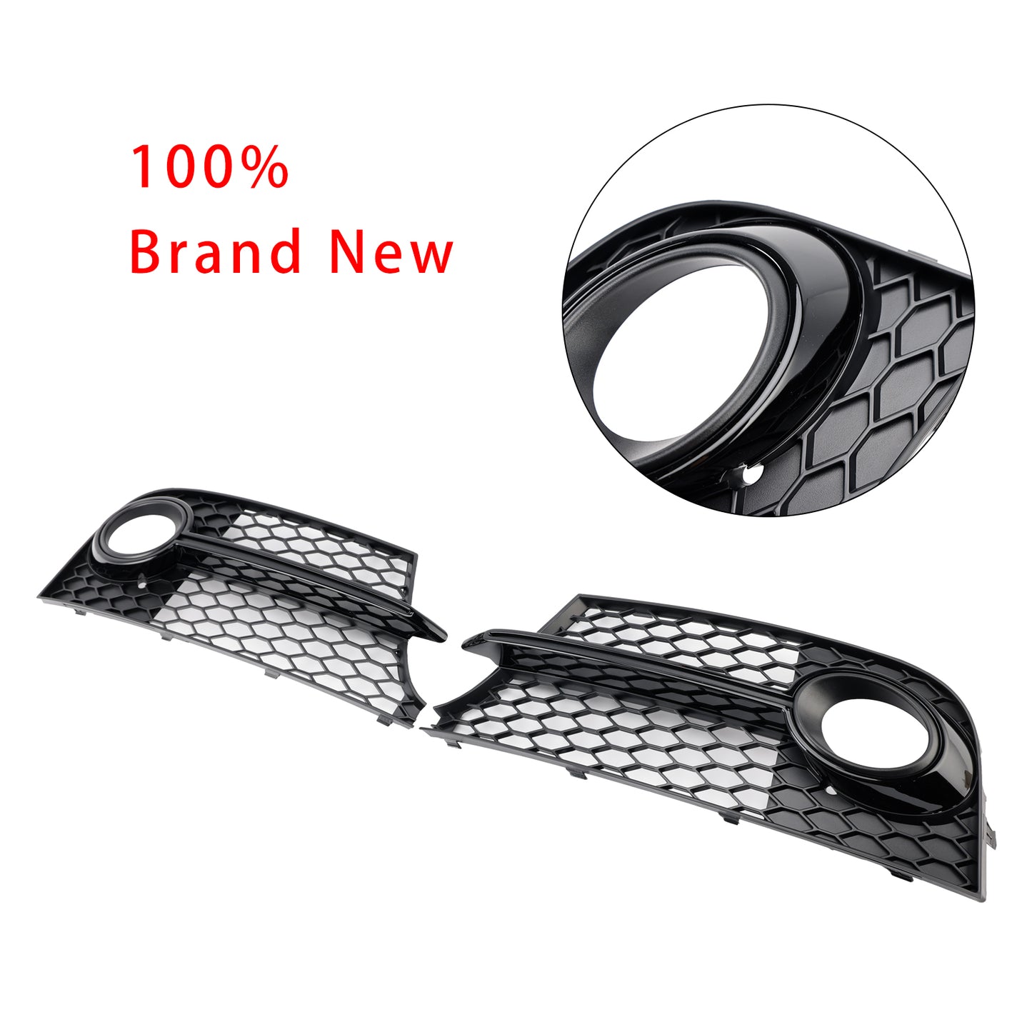 Honeycomb Front Bumper Fog Light Grille Fit Audi TT MK2 S-Line TTS 2011-14