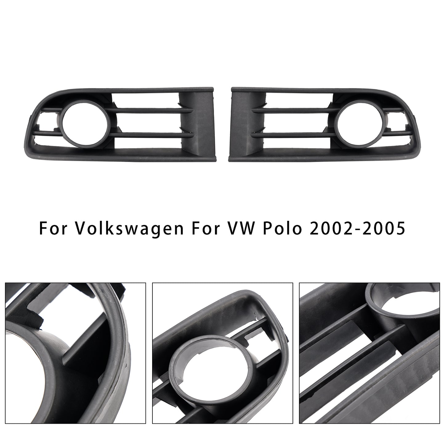 2PCS Front Lower Fog Light Cover Grille Grill Fit VW Polo 2002-2005