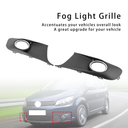 2PCS Bumper Fog Light Lamp Trim Covers Grill Fit VW Caddy Touran 2011-15 Chrome