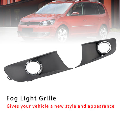 2PCS Bumper Fog Light Lamp Trim Covers Grill Fit VW Caddy Touran 2011-15 Chrome