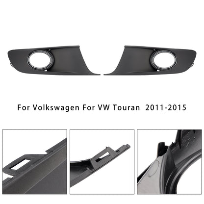 2PCS Bumper Fog Light Lamp Trim Covers Grill Fit VW Caddy Touran 2011-15 Chrome