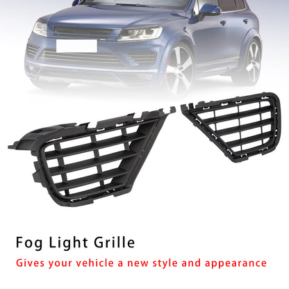 2PCS Front Lower Fog Light Cover Grille Grill Fit VW Touareg 7P 2015-2017