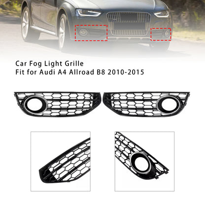 Front Bumper Honeycomb Fog Grille Cover For Audi A4 Allroad B8 2010-2015 Chrome