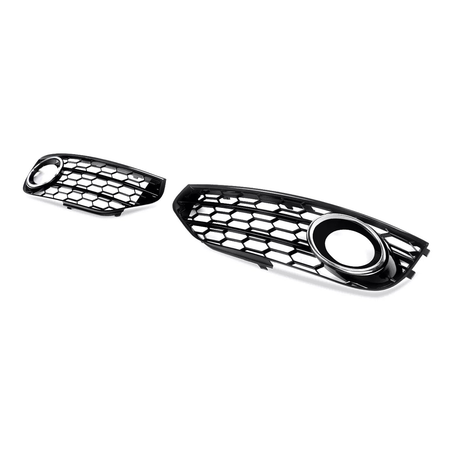 Front Bumper Honeycomb Fog Grille Cover For Audi A4 Allroad B8 2010-2015 Chrome