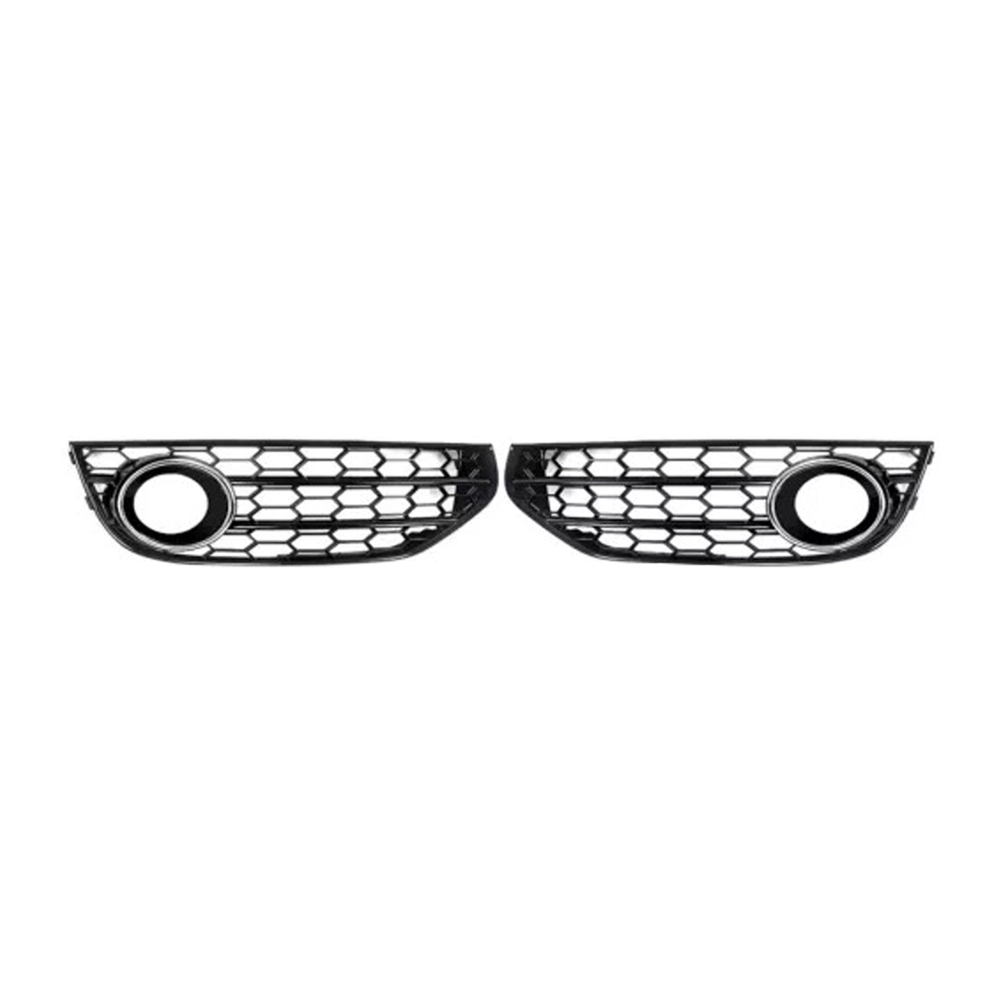 Front Bumper Honeycomb Fog Grille Cover For Audi A4 Allroad B8 2010-2015 Chrome