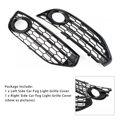 Front Bumper Honeycomb Fog Grille Cover For Audi A4 Allroad B8 2010-2015 Black