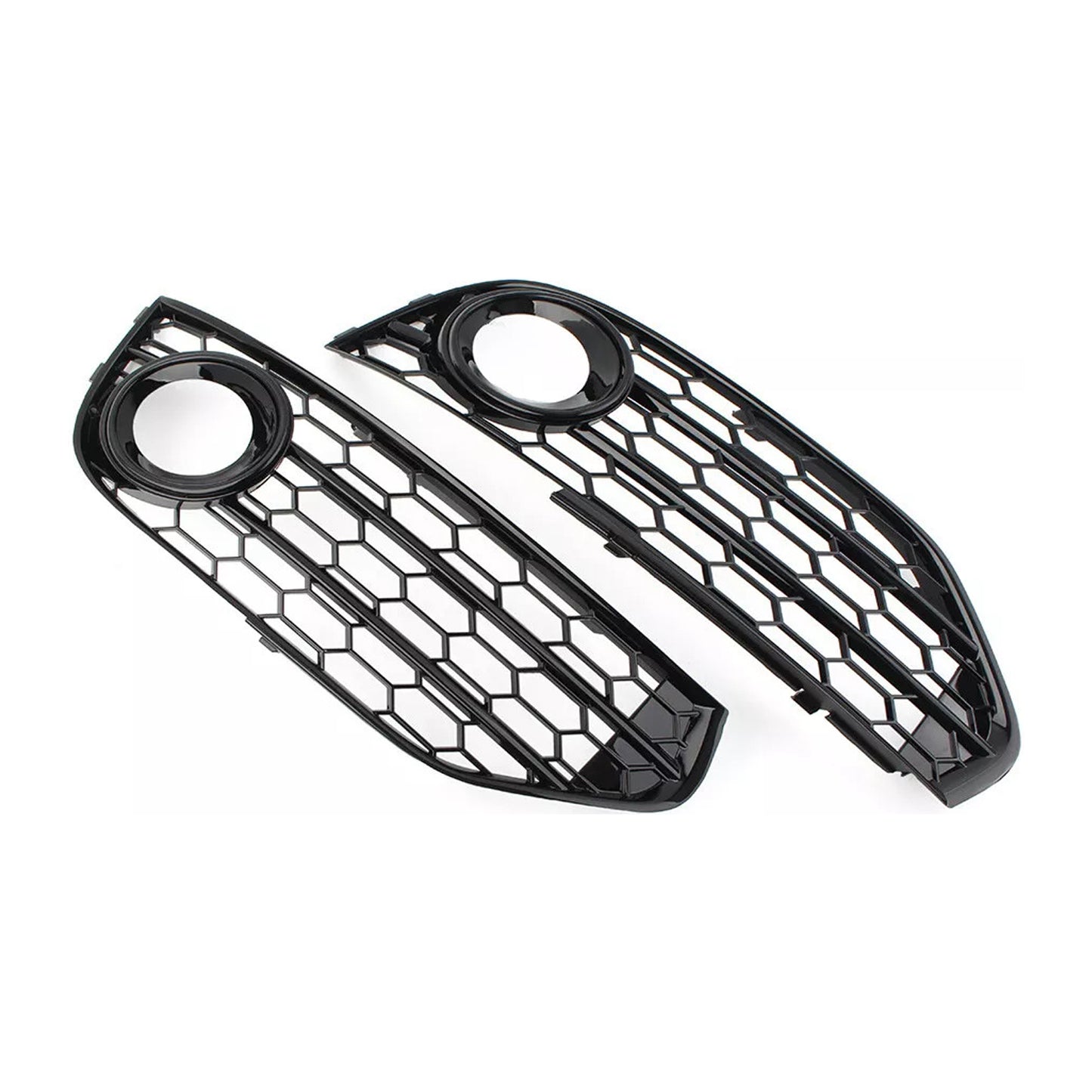 Front Bumper Honeycomb Fog Grille Cover For Audi A4 Allroad B8 2010-2015 Black