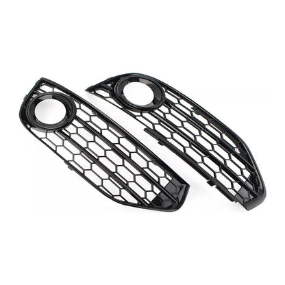 Front Bumper Honeycomb Fog Grille Cover For Audi A4 Allroad B8 2010-2015 Black