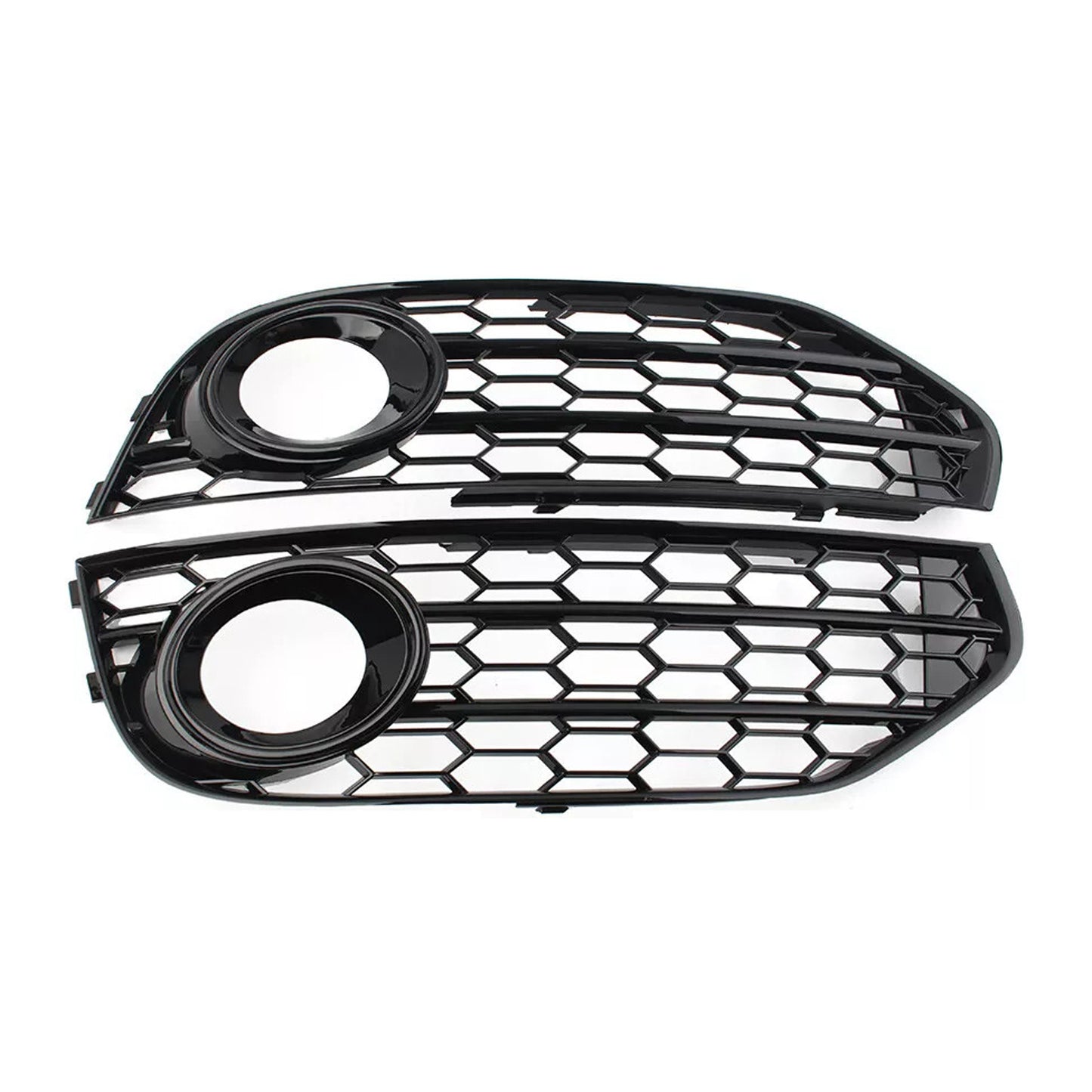 Front Bumper Honeycomb Fog Grille Cover For Audi A4 Allroad B8 2010-2015 Black