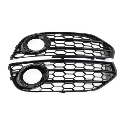 Front Bumper Honeycomb Fog Grille Cover For Audi A4 Allroad B8 2010-2015 Black